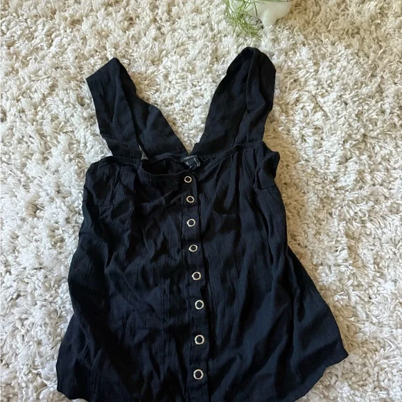 Forever 21 Midnight Black Buttoned Tank Top - Picture 6 of 6